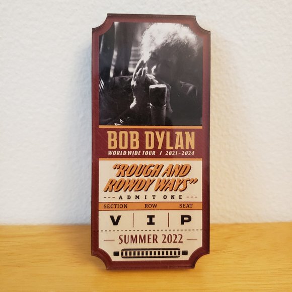 Bob Dylan Rough And Rowdy Ways Tour VIP Pass Plaque - Picture 1 of 7